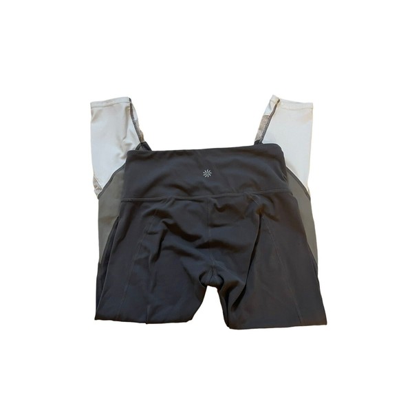 Athleta Women's Salutation Leggings Colorblock High Waist 281493 Gray White Sz S - Picture 2 of 7